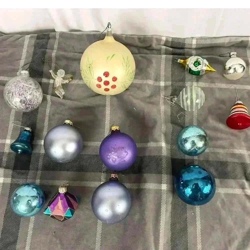 VTG 15x Christmas Ornaments Mercury Glass‎ Ball Bell Large W Germany MCM Rare